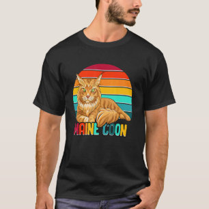 Maine Coon Gorgeous Pet Cat Kitty Kitten Retro S T-Shirt
