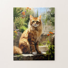 Maine Coon im Garten Puzzle