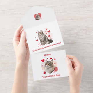 Maine Coon Kätzchen zu verkaufen Valentinstag All In One Einladung