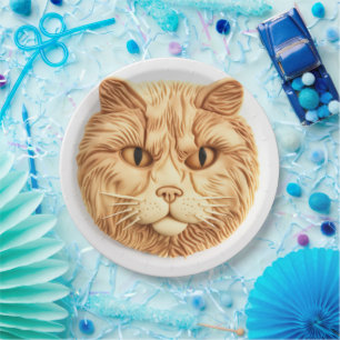 Maine Coon Katze 3D Inspiriert Pappteller