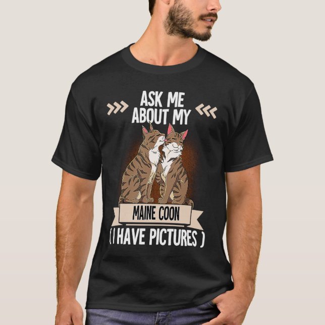 Maine Coon Katze  8 T-Shirt (Vorderseite)