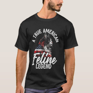 Maine Coon Katze Eine wahre amerikanische Feline L T-Shirt