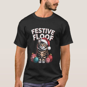 Maine Coon Katze Festlicher Flausch Retro Weihnach T-Shirt