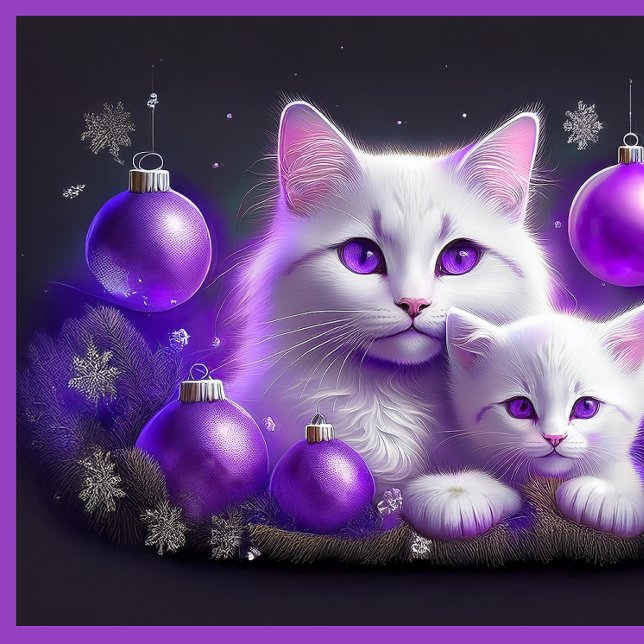 Maine-Coon-Katze mit rot-weißer Aura und Sternen Prozellantasse (Von Creator hochgeladen)