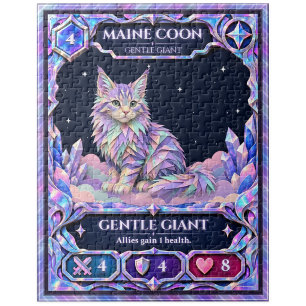 Maine Coon Katze, Regenbogen-Folie-Kunst Puzzle