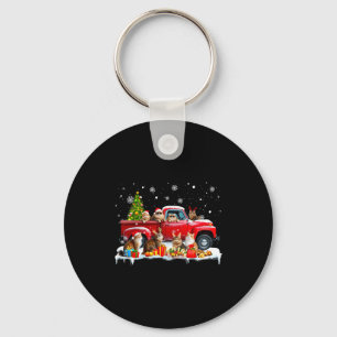 Maine Coon Katze Roter LKW Weihnachtsbaum Santa Hä Schlüsselanhänger