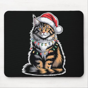 Maine Coon Katze Weihnachten Xmas Kätzchen Katzenl Mousepad