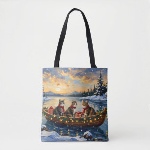 Maine Coon Katze Weihnachtsboot Urlaub