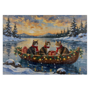 Maine Coon Katze Weihnachtsboot Urlaub Schneidebrett