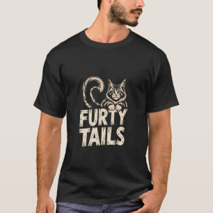 Maine Coon Katzen Fell Schwanz Retro Katzenliebhab T-Shirt
