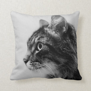 Maine Coon Katzen Kunst Schwarz-Weiß-Kissen Kissen