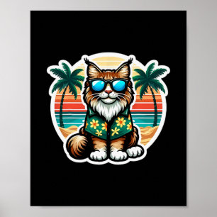 Maine Coon Katzenbesitzer Sommer Stimmung Urlaub F Poster
