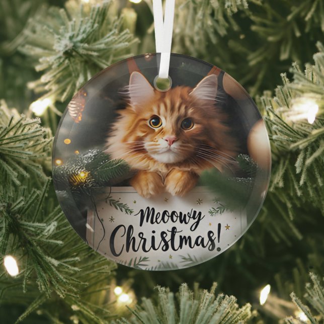 Maine Coon Kitten Meowy Weihnachtsglas Ornament Aus Glas (InSitu)
