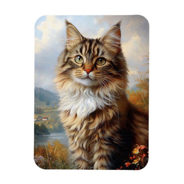 Maine Coon Kitten Portrait flexibel Magnet (Vertikal)