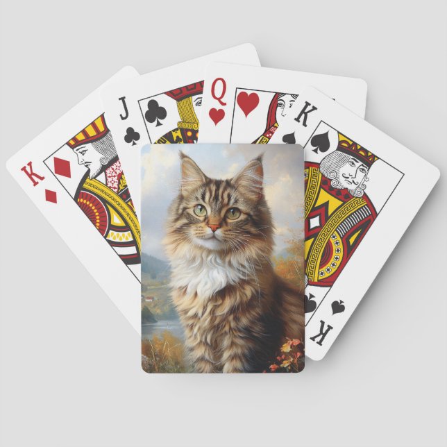 Maine Coon Kitten Portrait Spielkarten (Rückseite)