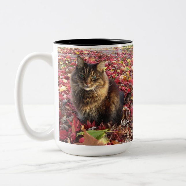 Maine Coon Kitty Cat Zweifarbige Tasse (Links)