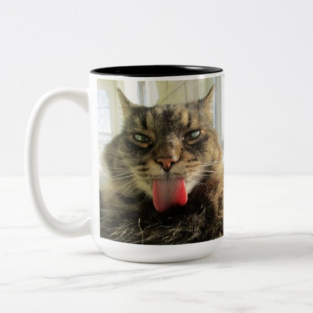 Maine Coon Kitty Cat Zweifarbige Tasse (Links)