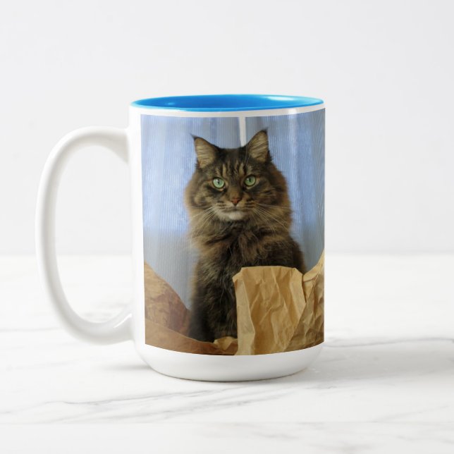 Maine Coon Kitty Cat Zweifarbige Tasse (Links)