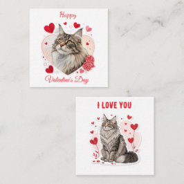 💖 Maine Coon Lover Valentine Cards 🐾 Mitteilungskarte