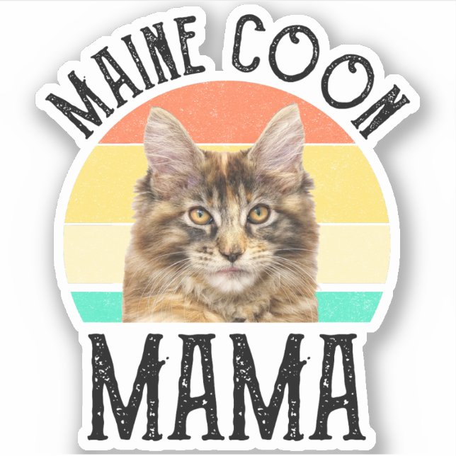 Maine Coon Mama Aufkleber (Vorderseite)