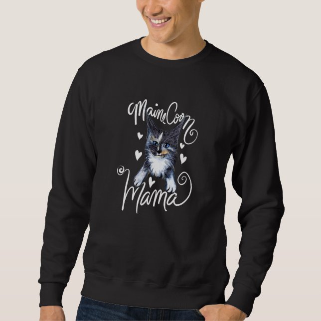Maine Coon Mama Süße Verdünnte Calico Sweatshirt (Vorderseite)