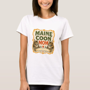 Maine Coon Mama Vintage Katzenliebhaber Design T-Shirt