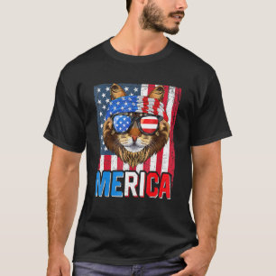 Maine Coon Merica 4. Juli Katze American Meowica T-Shirt