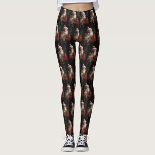 Maine Coon mit Santa Claus Festives Weihnachten Leggings