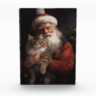 Maine Coon mit Weihnachten Fotoblock