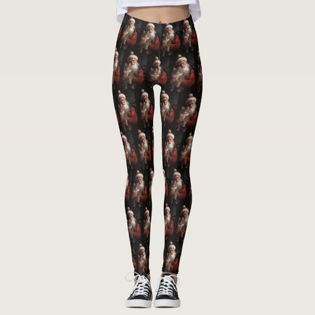 Maine Coon mit Weihnachten Leggings (Vorderseite)