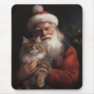 Maine Coon mit Weihnachten Mousepad