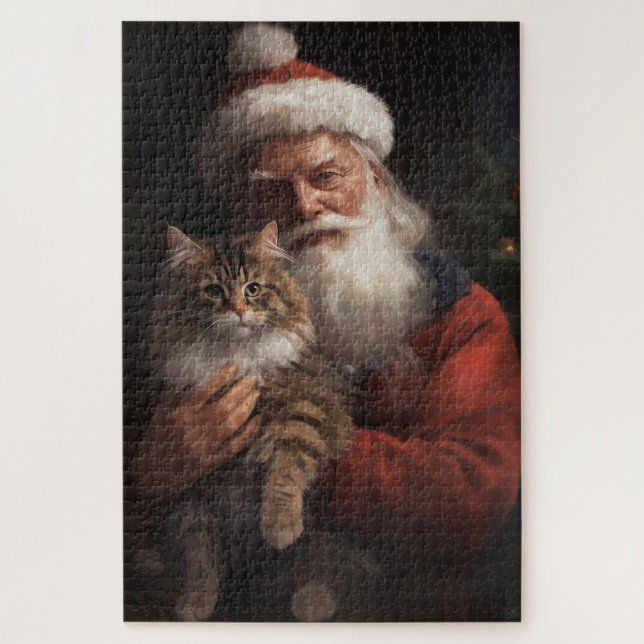 Maine Coon mit Weihnachten Puzzle (Vertikal)