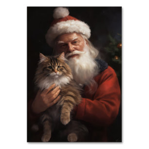 Maine Coon mit Weihnachten Tischnummer