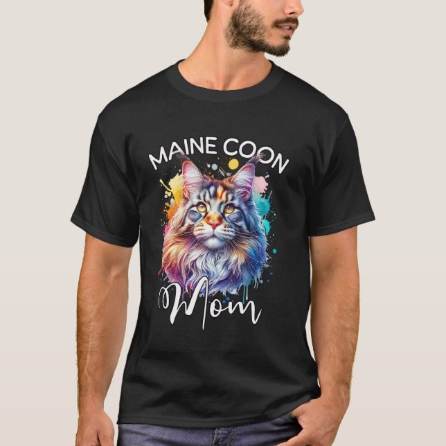 Maine Coon Mutter Katze Mutter Maine Coon T-Shirt (Vorderseite)