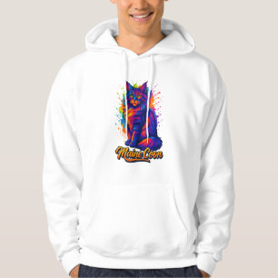 Maine Coon Pop Kunst, Dichtung und Musik Hoodie