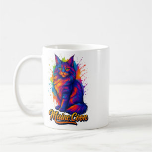 Maine Coon Pop Kunst, Dichtung und Musik Kaffeetasse