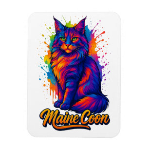 Maine Coon Pop Kunst, Dichtung und Musik Magnet