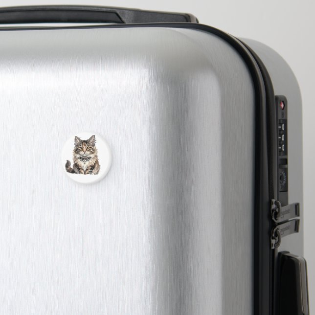 Maine Coon Punk Katze Rund Magnet (In Situ (Gepäck))