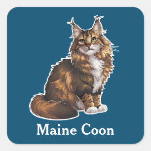 Maine Coon Quadratischer Aufkleber