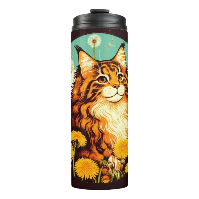 Maine Coon Summer Kitty Cat Thermosbecher (Vorderseite)