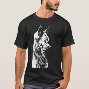 Maine Coon T-Shirt: Herren Schwarz & Weiß Katze T-Shirt