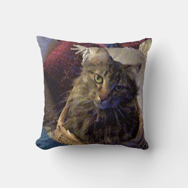 Maine Coon Tabby Cat Kissen (Vorderseite)