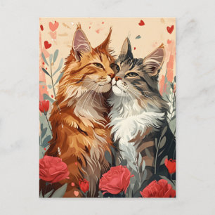 Maine Coon Valentine's Day Postkarte