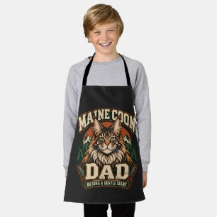 Maine Coon Vater Vintage Waldgrün Katzenabzeichen Schürze