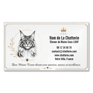 Maine Coon Zucht LOOF Personalisierte Moderne Magnetische Visitenkarte