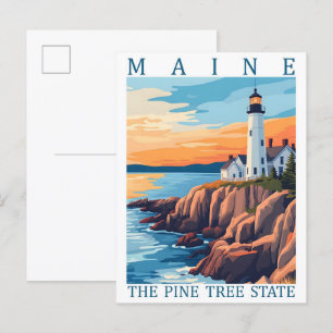 Maine der Kiefernstaat USA Reiseort Postkarte