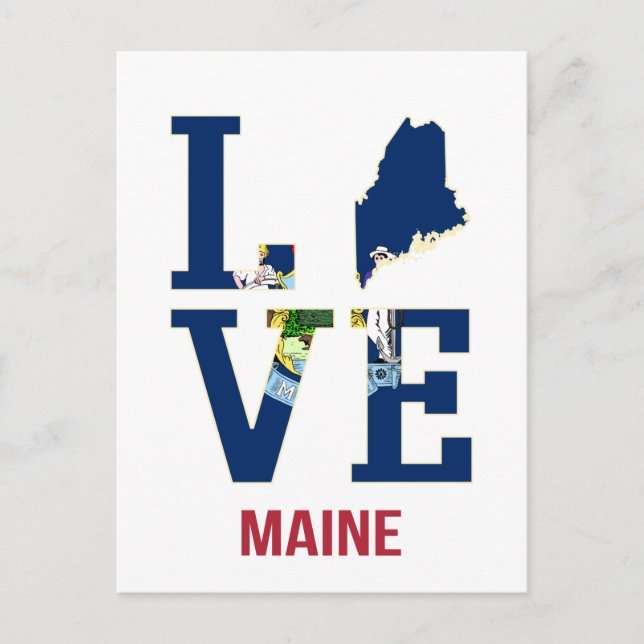 Maine der Liebe des US-Staat Postkarte (Vorderseite)