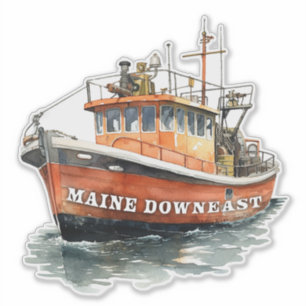 Maine-Downeast-Boot-Fischerei Aufkleber
