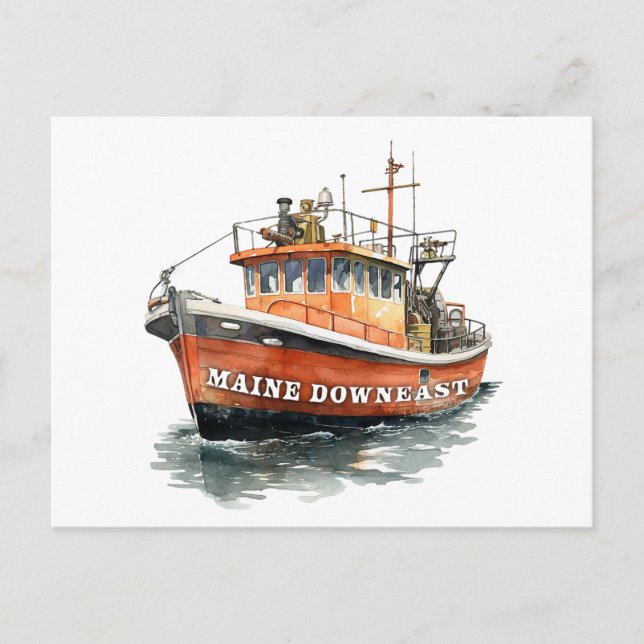 Maine-Downeast-Boot-Fischerei Postkarte (Vorderseite)