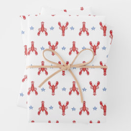 Maine Event Lobster Preppy Seaside Coastes Geschenkpapier Set
